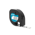DYMO LetraTag Label Tape - 12mm (1/2") - Black Print on White Label-Easy to peel off
