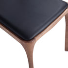 Manhattan Comfort - Chaise de salle à manger moderne Moderno 45 cm en similicuir, noyer et noir, lot de 4-Dos ouvert unique pour le design, le confort et la respirabilité