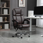 Vinsetto Vibration Massage Executive Office Chair - Dark Brown-PU leather upholstery offers a sleek look and easy maintenance