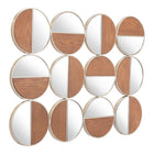 Zuo Cycle Round Mirror - Gold/Walnut-Colour: Gold/Walnut