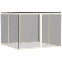 Outsunny Replacement Mosquito Netting for Gazebo 10' L x 13' W - White-Four separate panels with a zipper on each panel to connect with the adjoining piece  