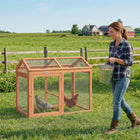 PawHut - Enclos à poules en bois, poulailler d’extérieur avec perchoir et double portes-Finition de peinture résistante aux intempéries assurant une utilisation durable dans votre jardin 