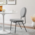Modway Craft Upholstered Fabric Dining Side Chairs - Black/Light Grey - 2 Pack-Non-Marking Foot Caps