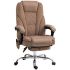 Vinsetto Massage Reclining Office Chair with Adjustable Height and Footrest - Brown-Six vibration massage points with three modes, three intensities, and a timer to relax your body