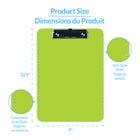 Davis Group Transparent Clipboards - Letter Size - 9" W x 12" H - Neon Green - 6 Pack-Lever Clip