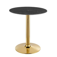 Modway Verne 28" Artificial Marble Dining Table - Gold Black-Modern Dining Table