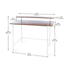 Can-Bramar 47.2" Modernatta Working Desk - Matte White/Light Walnut-The piece features easy-care melamine veneer laminate surfaces and durable powder-coated metal frame construction