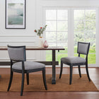 Modway Pristine Upholstered Fabric Dining Chairs - Light Grey - 2 Pack-Solid Rubberwood Frame