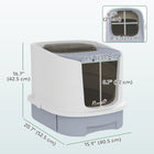 PawHut Enclosed Top Entry Cat Litter Box with Lid and Scoop - Grey-Litter scoop included for convenience -Top exit reduces litter scatter and aligns with instincts 