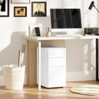 Vinsetto 3-Drawer Steel Letter/A4 Filing Cabinet Lockable - White-Four swivel casters provide easy mobility around the home office
