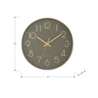 Monarch Specialties 9110 12" Round Wall Clock - Dark Bronze Face/Gold Frame-Designed with an easy to read gold numeric layout under a glass surface to quickly catch the time at a glance