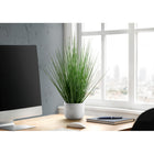 Monarch Specialties 21" Artificial Indoor Grass - Table - White Pot-A perfect accent piece for any table, this indoor potted artificial plant boasts vibrant faux green grass that looks and feels like the real deal