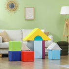 Soozier Toddler Soft Play Blocks 11-Piece Set - Light Colours-Kid's soft play set includes 2 Cuboids, 3 Cubes, 3 Right Triangles, 3 Cylinders 