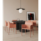 Manhattan Comfort - Fauteuil de salle à manger moderne Paris 21,65 po en similicuir rembourré - Argile-Cadre en métal durable