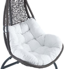 Modway - Abate Rotin en osier Terrasse extérieure Chaise à balançoire - Gris blanc-Assemblée requise