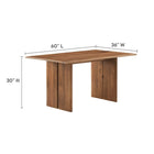 Modway Amistad 60" Wood Dining Table and Bench Set - Walnut-Solid Mango Wood Construction