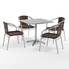 Flash Furniture – Table carrée de 31,5 po en aluminium avec 4 sièges en rotin, intérieur/extérieur (TLH32SQ020CHR4)-Aluminium, plastique, rotin, acier inoxydable