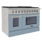 Kucht 48" KNG Series Pro Style Natural Gas Range - Stainless Steel/Light Blue-Interchangeable oven door available in nine colors