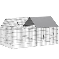 PawHut Large Metal Chicken Run with Water-Resistant Cover-Provides nearly 23.7 sq ft (2.2 ㎡) of open space for happy, active poultry
