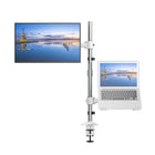 SHOPPINGALL Extra Tall Dual Monitor And Laptop Mount Stand with 31.5 inch Pole for Laptop up to 17" Monitors up to 32" - SA-LH07L-White-[COMPATIBLE WITH VARIOUS DEVICES] Accommodates a 13"-32" monitor and a 12"-17" laptop, with each arm capable of supporting up to 17.6lbs/8kg. Designed to fit laptops or monitors with 75mm x75mm or 100mm x 100mm VESA mounting holes.
