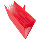 JAM Paper Letter Size File Folders - Snap Tab Closure - Red with Clear-Size: 9 x 11.5 inches | Includes 5 clear pockets