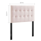 Modway Lily Biscuit Tufted Performance Velvet Twin Headboard - Pink-Durable Stain-Resistant Fabric