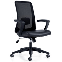 Offices to Go - Fauteuil à basculement synchronisé à dossier haut Adapt avec accoudoirs en boucle à hauteur fixe - Noir-Fauteuil à basculement synchro
