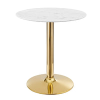 Modway Verne 28" Artificial Marble Dining Table - Gold White-Modern Dining Table