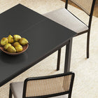 HOMCOM - Table de cuisine style ferme avec cadre en bois pour salle à manger - noir-Couleur : Noir 