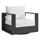 Modway - Tahoe Terrasse extérieure Aluminium revêtu en poudre Fauteuil pivotant - Gris/blanc-Fauteuil pivotant extérieur pour patio