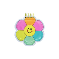 Merangue Puffy Die Cut Notebook - 80 Sheets - Flower-Puffy flower-shaped front cover with smiley face