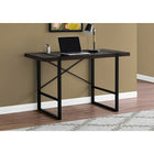 Monarch Specialties 7311 48" Computer Desk - Espresso/Black Metal-Robust metal legs in a black finish are incorporated into the desktop for an interesting visual effect