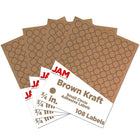 JAM Paper - Jam Sceaux autocollants ronds en papier kraft pour étiquettes - 3/4 po - brun - paquet de 4-Brun kraft