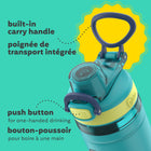 Bubba - Bouteille d’eau pour enfants Flo bubba, 473 ml, large ouverture, manchon en silicone, couvercle à bouton-poussoir, scuba/lumière vive-Cette bouteille d’eau sans BPA est fabriquée en plastique résistant aux chocs