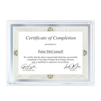 Cadres en verre St. James pour certificats, diplômes et documents – Bordure décorative – Feuille argentée – 8,5 po x 11 po – Paquet de 2-Pour mettre fièrement en valeur vos documents importants, le design sans cadre apporte une touche d’élégance raffinée