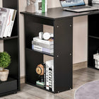 HOMCOM 47.2" Modern Computer Desk with Storage Shelves - Black-Colour: Black 