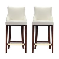 Manhattan Comfort - Tabouret de bar shubert moderne en similicuir ivoire 22,64", lot de 2-Tabouret de bar moderne avec dossier parfait pour une utilisation au bar et dans la cuisine. Ensemble de 2