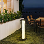 Outsunny - Lampe sur pied solaire en rotin avec lumières LED à allumage/extinction automatique-S’allume et s’éteint automatiquement au crépuscule et à l’aube  