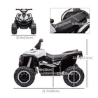 Aosom Kids 12V Battery Powered Ride-on ATV with Music, Headlights, High & Low Speed - White-Headlights add safety 
