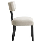 Modway Nalani Fabric Upholstered Dining Chairs - Heathered Weave Ivory/Black - 2 Pack-8