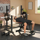 Soozier Adjustable Squat Rack - 660 lb Multi-Function Barbell Rack - Black-Heavy-duty steel frame supports up to 660 lb for safe heavy lifting 