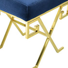 Modway Twist Performance Velvet Bench - Gold/Navy-Maximum Weight Capacity: 331 lbs