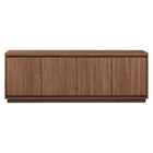 Hudson&Canal - Meuble TV Presque pour téléviseurs jusqu'à 75" - Noyer satiné-Un design contemporain moderne peut accueillir des téléviseurs jusqu'à 75 pouces pour votre espace de divertissement