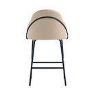 Manhattan Comfort Gracie 22" Modern Leatherette Upholstered Counter Stool - Tan and Black - 3 Pack-Minimal Assembly Required. Hardware Included