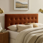 Modway Emily Stain-Resistant Performance Velvet King Size Headboard - Rust-Wood Blend Frame