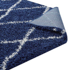 Modway - Toryn Réseau en losange Tapis 5 pi l x 8 pi L Shag Area - Marine et Ivoire-7