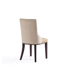 Manhattan Comfort Shubert 19.25" Modern Faux Leather and Velvet Upholstered Dining Chairs - Tan - Set of 2-Delivered to you Fully Assembled! No Assembly Required