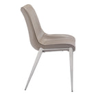 Zuo Magnus Dining Chair - Brown/Silver - Set of 2-Dimensions: 23.6" L x 21.3" W x 35.4" H