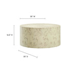 Modway Cosmos 35" Round Burl Wood Coffee Table - Bleached Burl-Leveling Non-Marking Feet