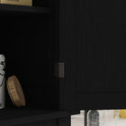 HOMCOM 72" H Tall Kitchen Pantry Cabinet with Drawer - Black Wood Grain-Painted MDF and particleboard are easy to clean 